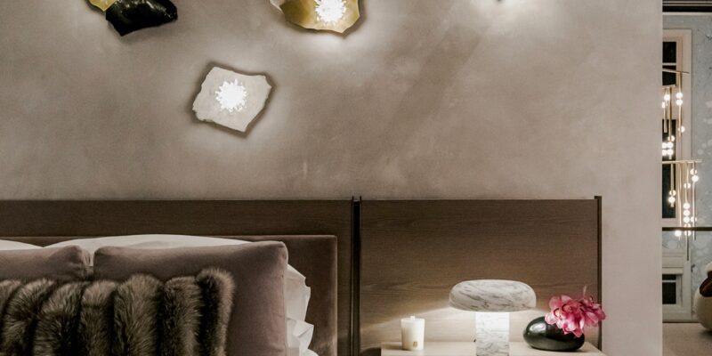 Bedroom design featuring comfortable textures, thoughtful finishes, and a calming atmosphere.